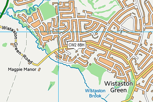 CW2 8BH map - OS VectorMap District (Ordnance Survey)
