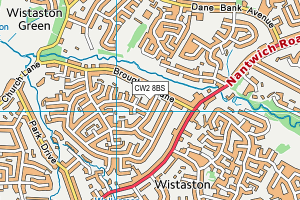 CW2 8BS map - OS VectorMap District (Ordnance Survey)