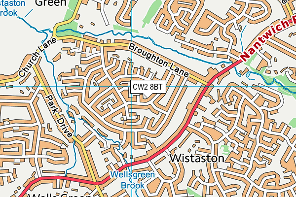CW2 8BT map - OS VectorMap District (Ordnance Survey)