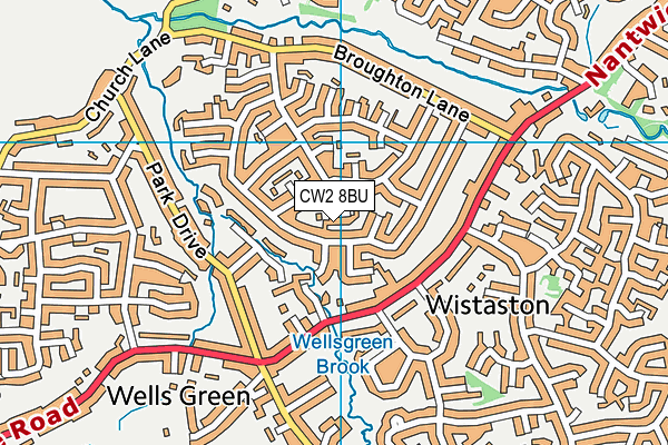 CW2 8BU map - OS VectorMap District (Ordnance Survey)
