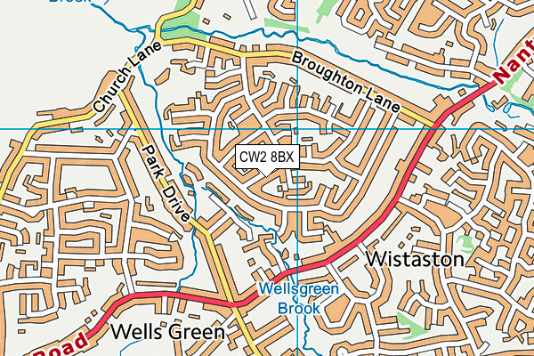 CW2 8BX map - OS VectorMap District (Ordnance Survey)