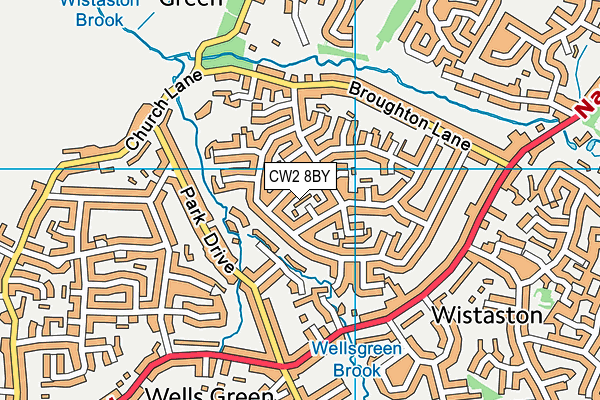 CW2 8BY map - OS VectorMap District (Ordnance Survey)