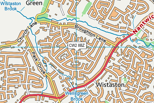 CW2 8BZ map - OS VectorMap District (Ordnance Survey)