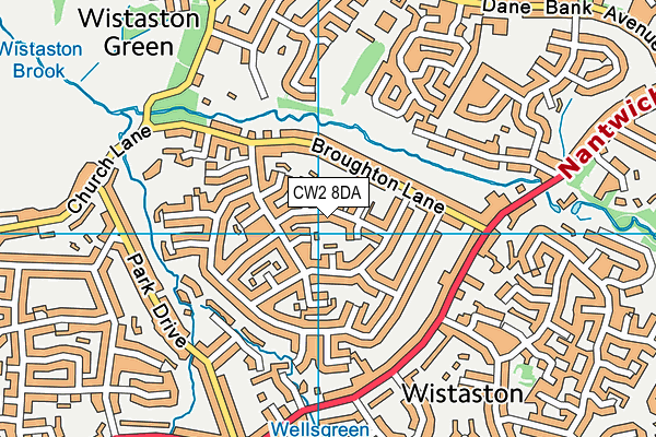 CW2 8DA map - OS VectorMap District (Ordnance Survey)