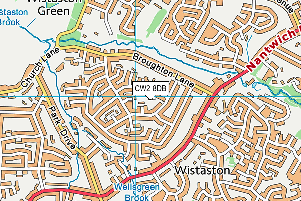 CW2 8DB map - OS VectorMap District (Ordnance Survey)