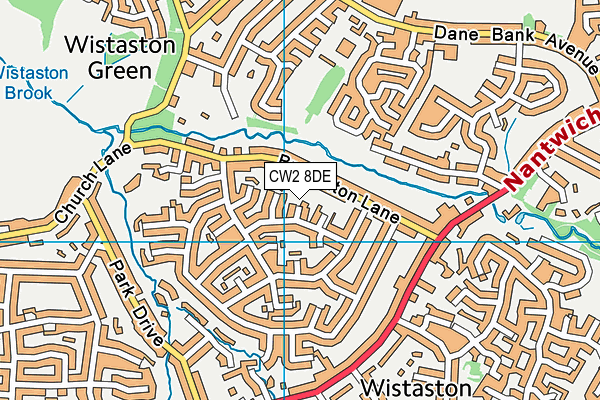 CW2 8DE map - OS VectorMap District (Ordnance Survey)