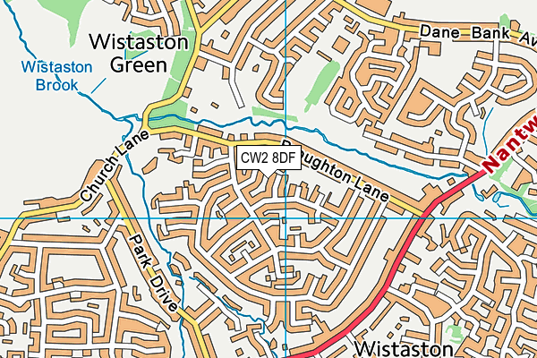 CW2 8DF map - OS VectorMap District (Ordnance Survey)