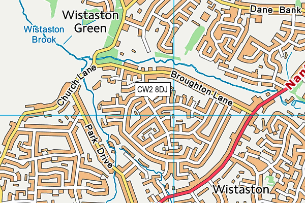 CW2 8DJ map - OS VectorMap District (Ordnance Survey)