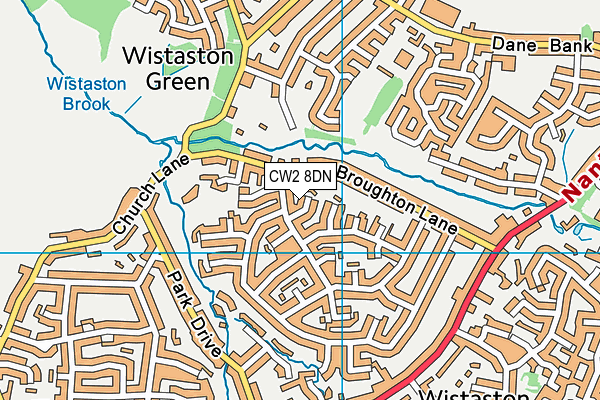 CW2 8DN map - OS VectorMap District (Ordnance Survey)