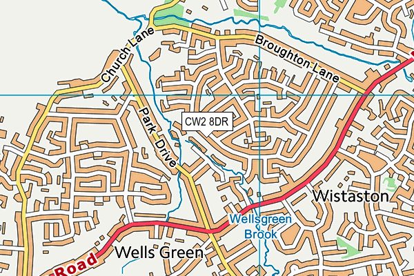 CW2 8DR map - OS VectorMap District (Ordnance Survey)