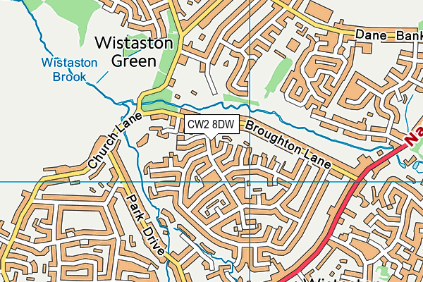 CW2 8DW map - OS VectorMap District (Ordnance Survey)