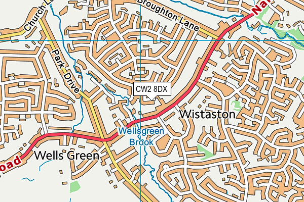 CW2 8DX map - OS VectorMap District (Ordnance Survey)