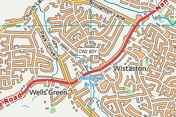 CW2 8DY map - OS VectorMap District (Ordnance Survey)