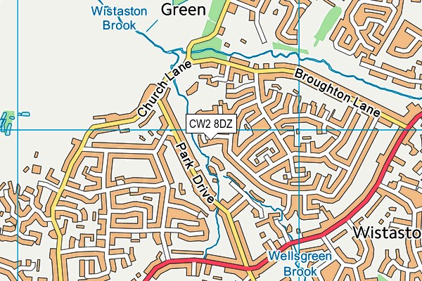 CW2 8DZ map - OS VectorMap District (Ordnance Survey)