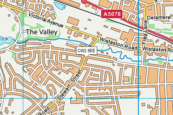 CW2 8EE map - OS VectorMap District (Ordnance Survey)