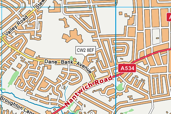 CW2 8EF map - OS VectorMap District (Ordnance Survey)