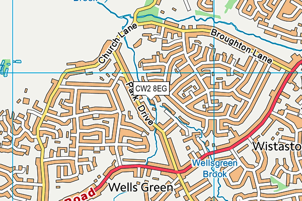 CW2 8EG map - OS VectorMap District (Ordnance Survey)