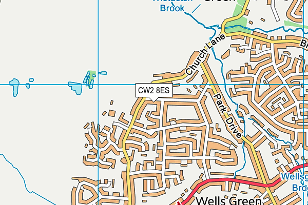 CW2 8ES map - OS VectorMap District (Ordnance Survey)