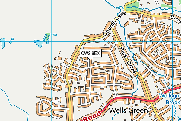 CW2 8EX map - OS VectorMap District (Ordnance Survey)
