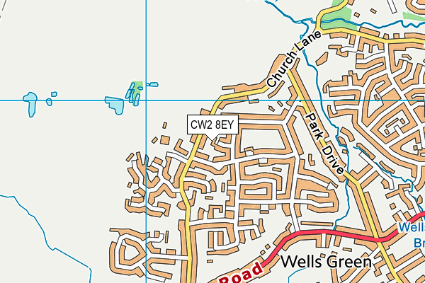 CW2 8EY map - OS VectorMap District (Ordnance Survey)
