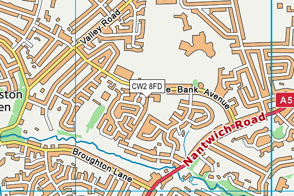 CW2 8FD map - OS VectorMap District (Ordnance Survey)