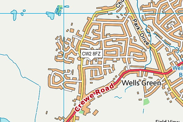 CW2 8FZ map - OS VectorMap District (Ordnance Survey)