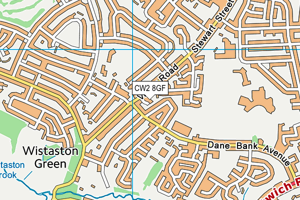CW2 8GF map - OS VectorMap District (Ordnance Survey)