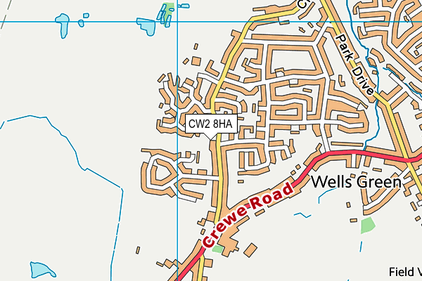 CW2 8HA map - OS VectorMap District (Ordnance Survey)