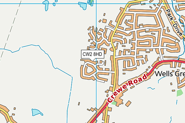 CW2 8HD map - OS VectorMap District (Ordnance Survey)