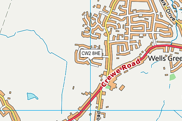 CW2 8HE map - OS VectorMap District (Ordnance Survey)