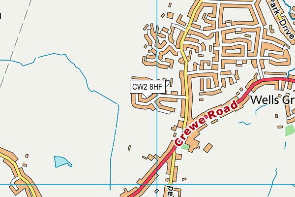 CW2 8HF map - OS VectorMap District (Ordnance Survey)