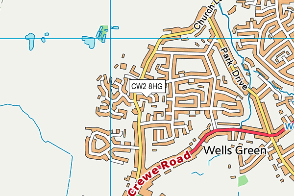 CW2 8HG map - OS VectorMap District (Ordnance Survey)