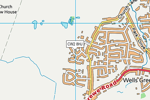 CW2 8HJ map - OS VectorMap District (Ordnance Survey)