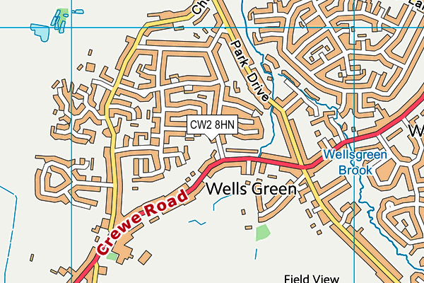 CW2 8HN map - OS VectorMap District (Ordnance Survey)