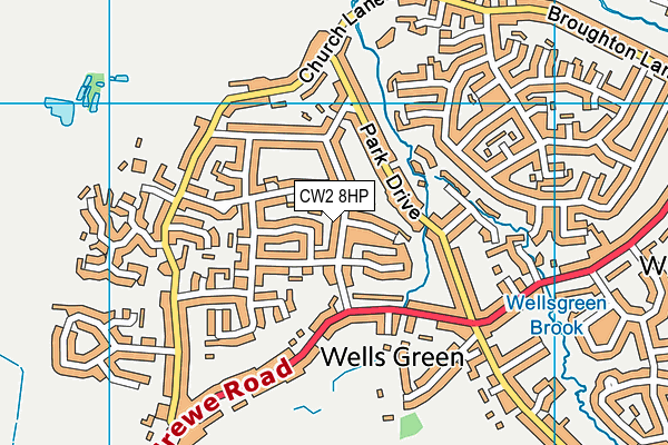 CW2 8HP map - OS VectorMap District (Ordnance Survey)