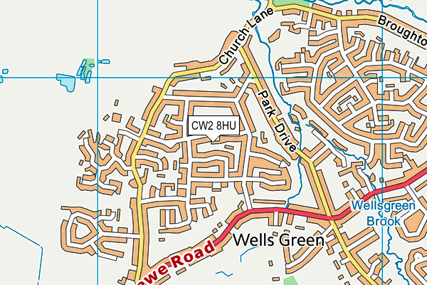CW2 8HU map - OS VectorMap District (Ordnance Survey)