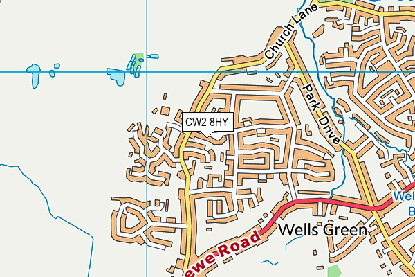 CW2 8HY map - OS VectorMap District (Ordnance Survey)