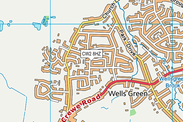 CW2 8HZ map - OS VectorMap District (Ordnance Survey)