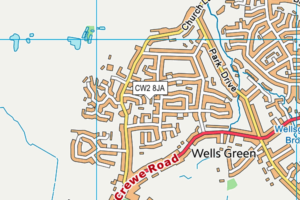 CW2 8JA map - OS VectorMap District (Ordnance Survey)