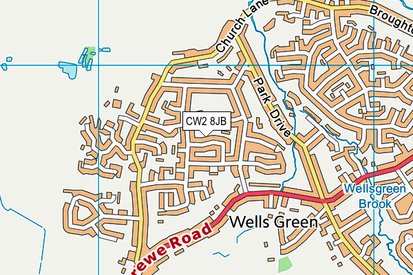 CW2 8JB map - OS VectorMap District (Ordnance Survey)