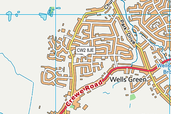 CW2 8JE map - OS VectorMap District (Ordnance Survey)