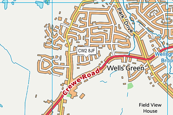 CW2 8JF map - OS VectorMap District (Ordnance Survey)