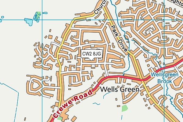 CW2 8JG map - OS VectorMap District (Ordnance Survey)
