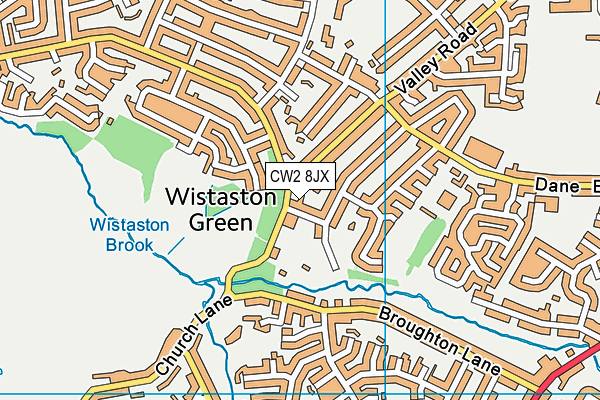 CW2 8JX map - OS VectorMap District (Ordnance Survey)