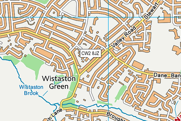 CW2 8JZ map - OS VectorMap District (Ordnance Survey)