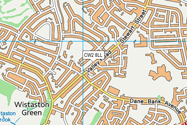 CW2 8LL map - OS VectorMap District (Ordnance Survey)