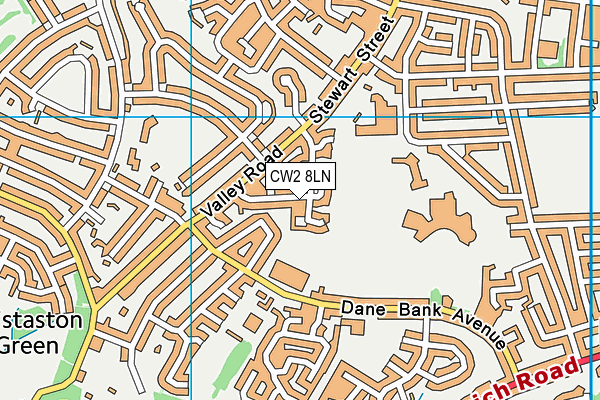 CW2 8LN map - OS VectorMap District (Ordnance Survey)