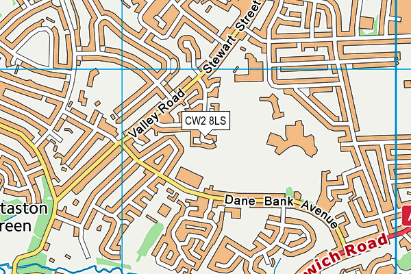 CW2 8LS map - OS VectorMap District (Ordnance Survey)