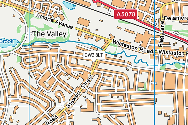 CW2 8LT map - OS VectorMap District (Ordnance Survey)