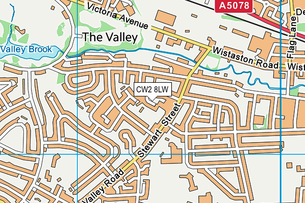 CW2 8LW map - OS VectorMap District (Ordnance Survey)